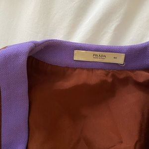 Vintage Prada brown/purple trim mid length dress